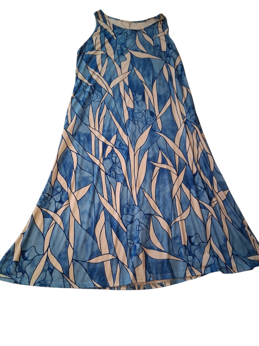 Blue Floral A-Line Maxi Dress - Picture 2 of 3